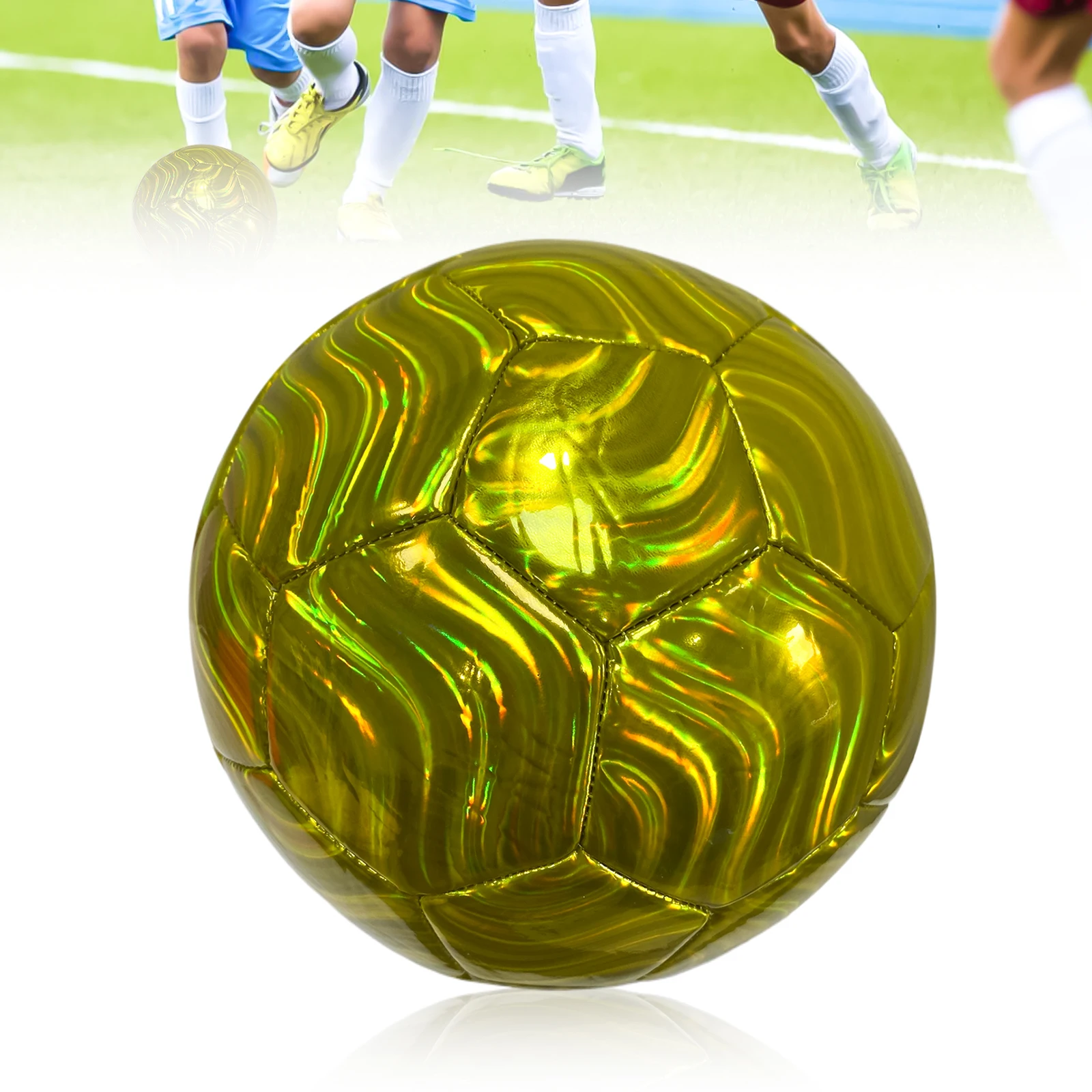 

Football Size 5 Suitable PU Standard Versatile Usage Lustrous Finish Standard Team Match Seamless