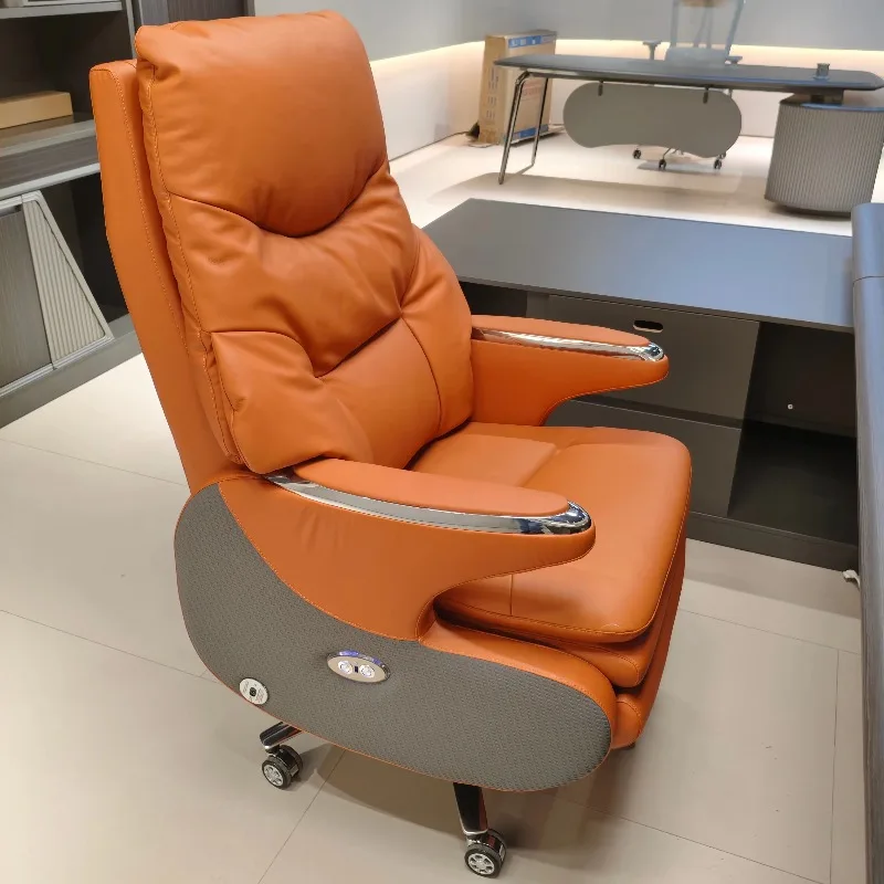 High Back Executive Swivel Chair Leather Voice-activated Massage Smart Chair