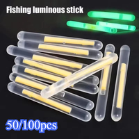 50/100pcs Fireflies Fluorescent Lightstick Light 3.5/4/4.5mm Fishing Float Rod Light Dark Glow Stick Useful Night Fishing Tackle