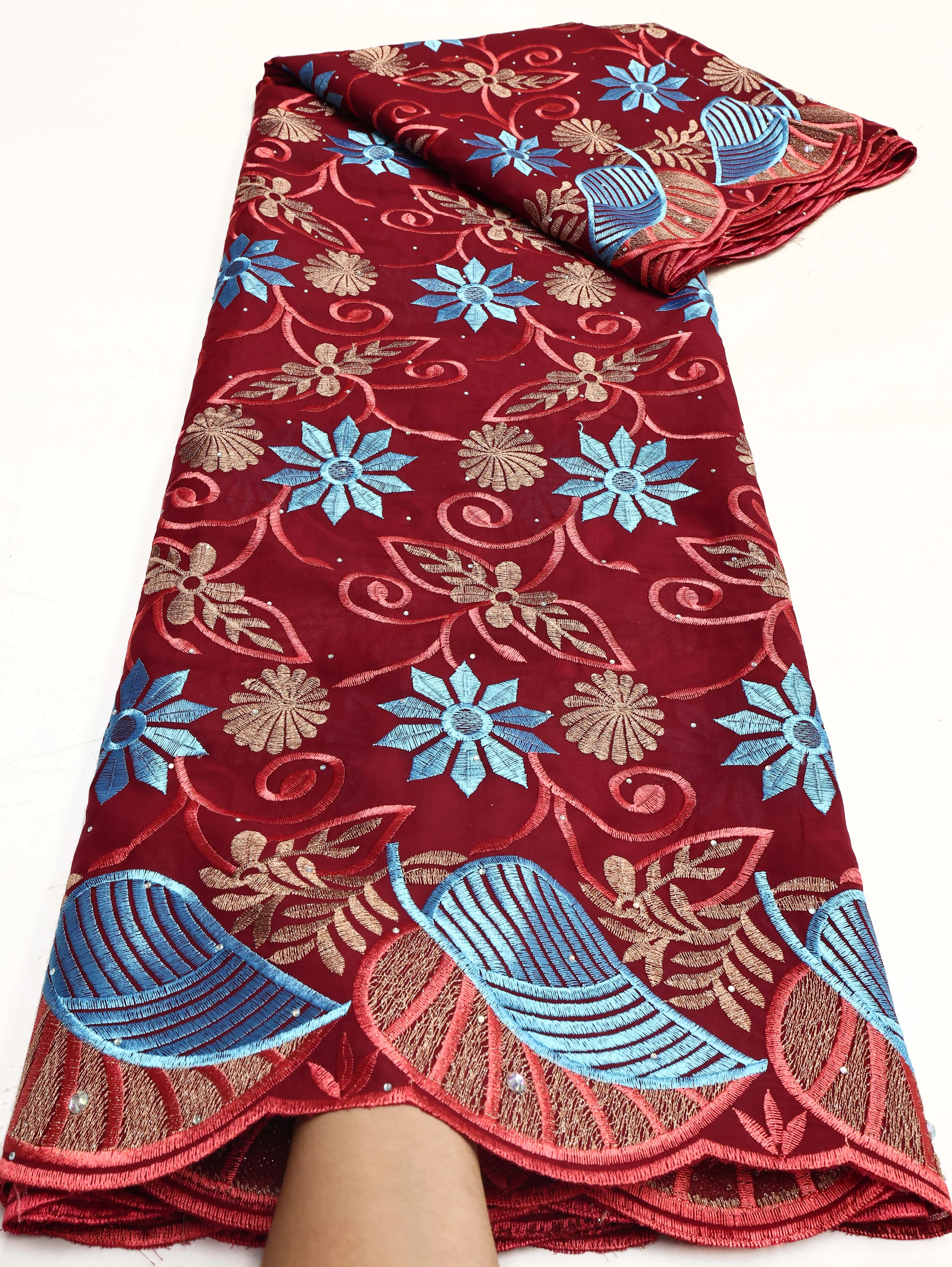 Embroidery Net Fabric - 2026 Hochwertiger Schweizer Voile-Spitzenstoff, afrikanische Baumwolle,