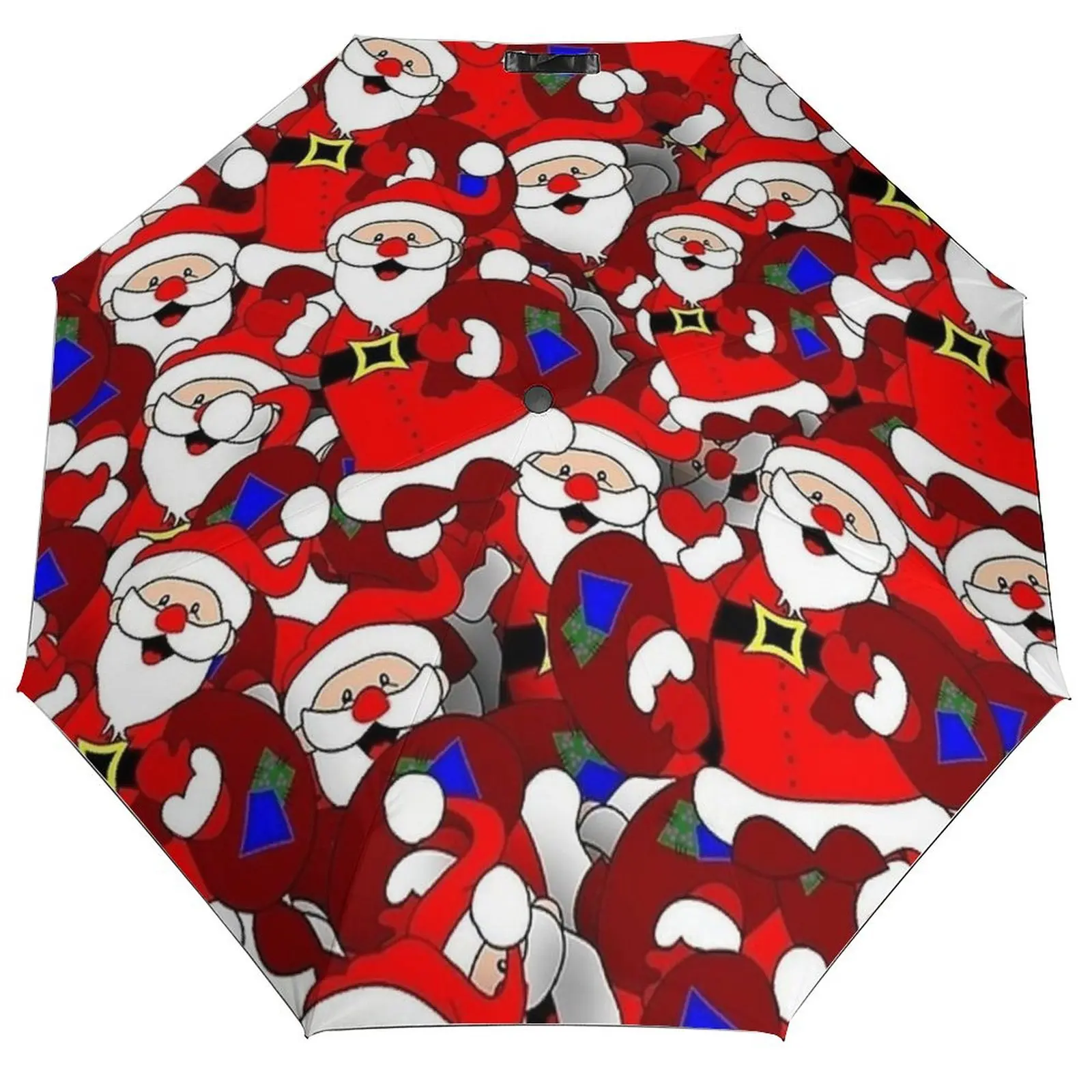 

Christmas Santa Claus Umbrella Windshield Automatic Umbrella Charm Print Lightweight Rain Umbrella