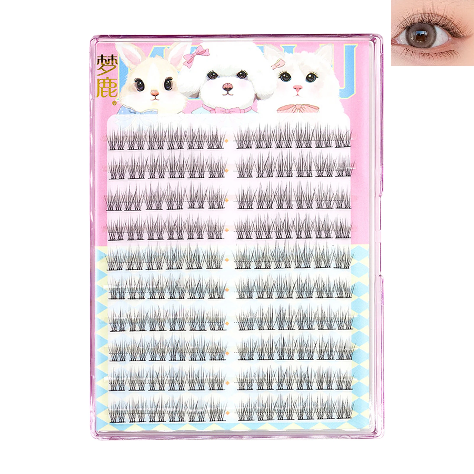 Ultra Natural False Eyelashes individual cluster Black 10-12mm Mixed C Curly Volume Dramatic Look Fluffy Lashes For Women