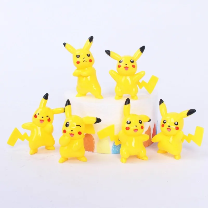 

The Latest Plastic Pichu 6-piece Set Cake Decoration Ornaments Baby Elf Two-dimensional Animation Handheld Office