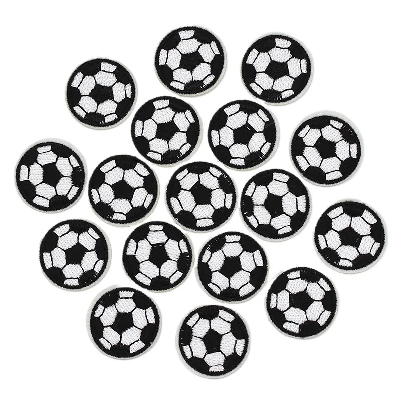 10pcs/lot Embrioidered Football Patches for boy bags clothes jeans Iron on  or hook and  loop Cartoon Stickers  Appliqued