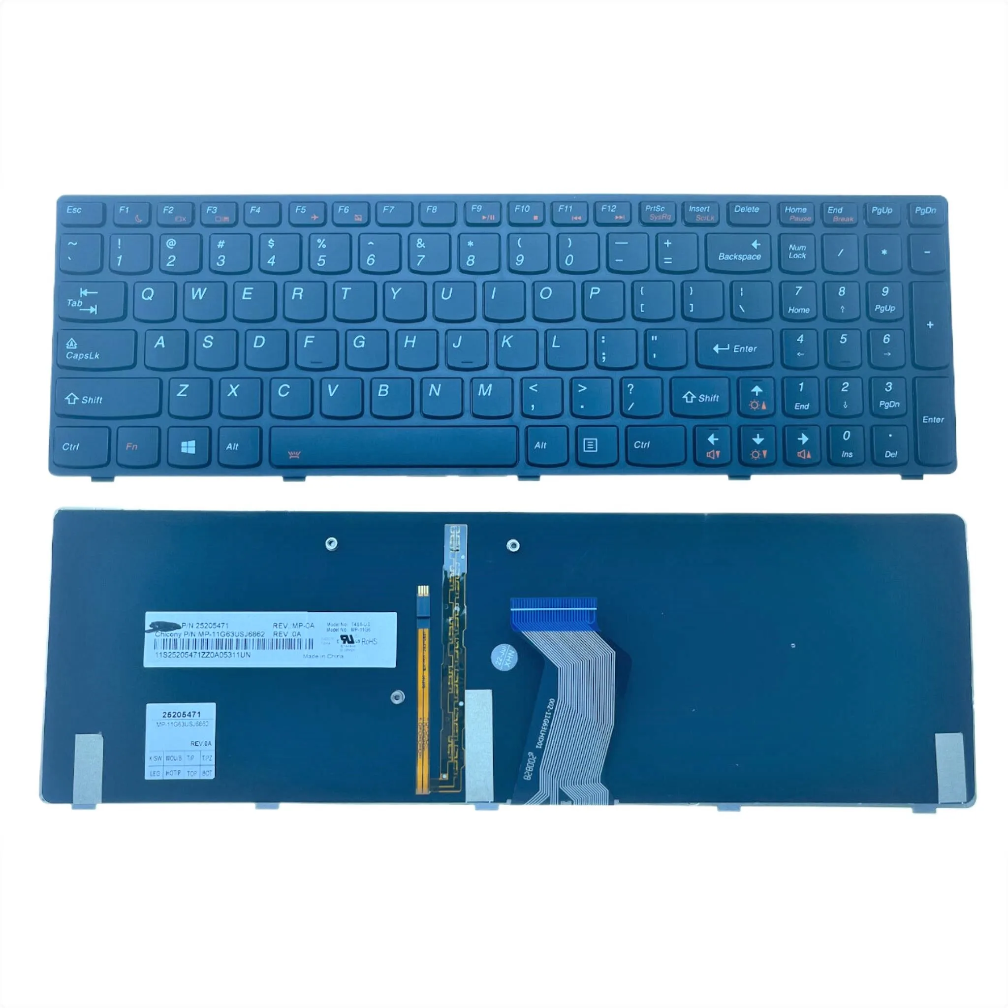 

New/Orig US Laptop Backlit Keyboard For Lenovo IdeaPad Y580 Y580N Y580NT Notebook PC Replacement