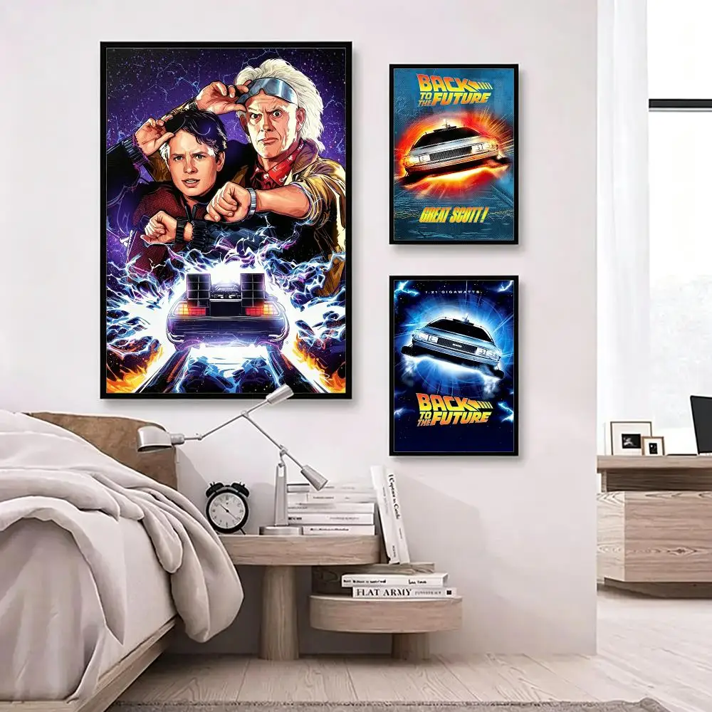movie Back to the Future Poster Poster HD Waterproof Self-adhesive Art Print Wall Decor for Bedroom Living Room Gift
