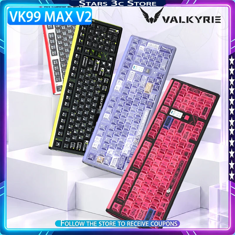 VALKYRIE VK99 Max V2 Mechanical Keyboard GASKET Structure Wireless Tri Mode with Volume Knob 0.125ms Low Latency Gaming Keyboard