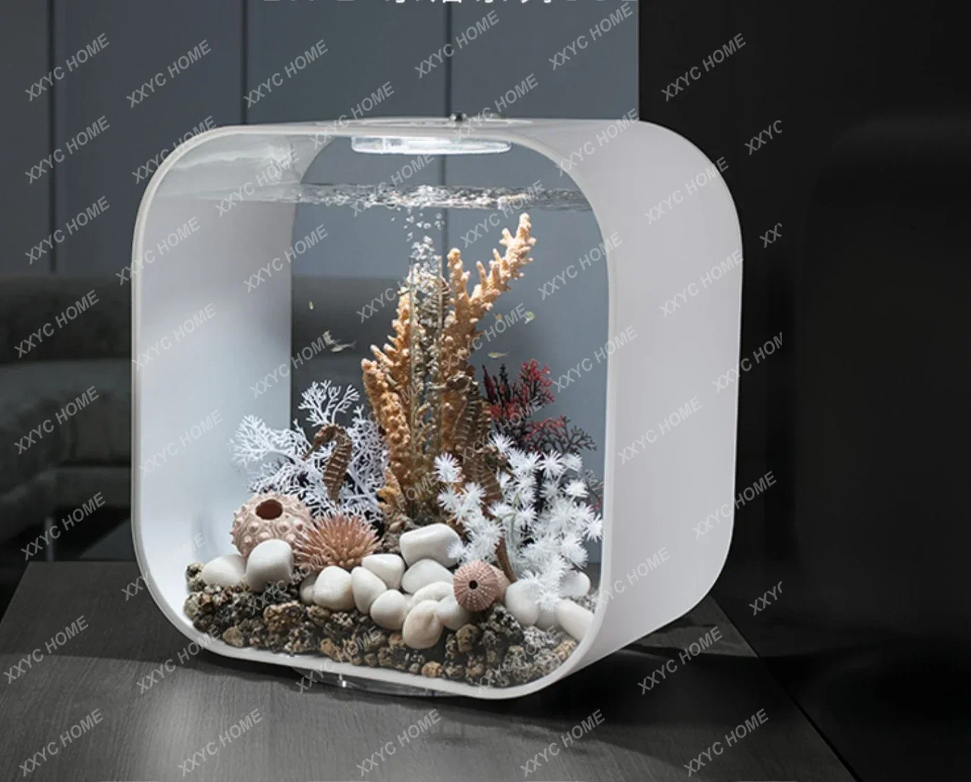 

30l Small Fish Tank Aquarium Living Room Home Desktop Ecological Fish Tank Decorative Landscaping Package Change Water