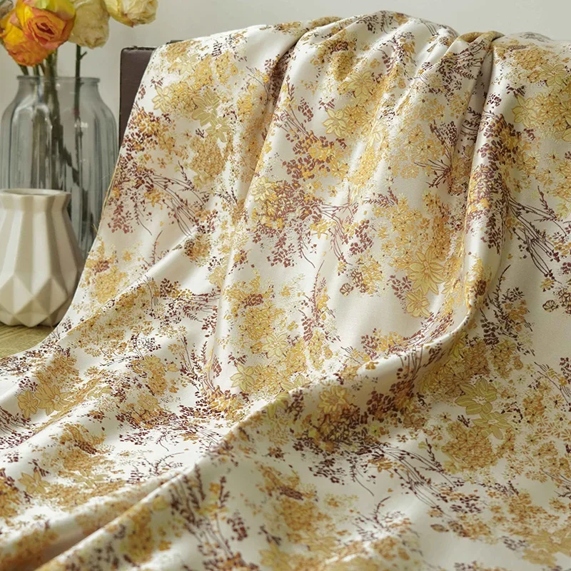 Flowers Brocade Yarn Dyed Jacquard Fabric Autumn Winter Dress Bag Diy Sewing Decorative Fabric By Half Meter