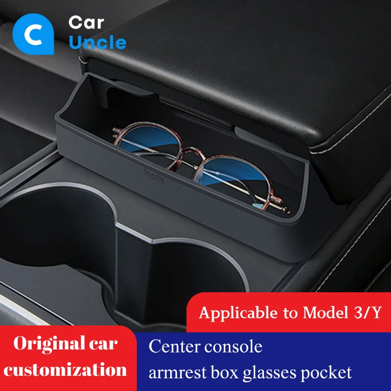 Tesla Model Y 3 Centrale Bedieningsbril Zak Armsteun Opbergdoos Kaart Sleutel Telefoon Oplaadkabel Opbergdoos Siliconen