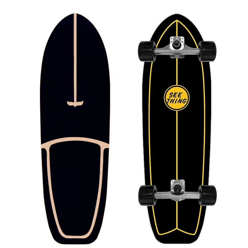 Surf Land Skateboard Maple Single Kick Carving Cruiser Skate board Longboard Pumping Cool Side Sport Street Outdoor Gym