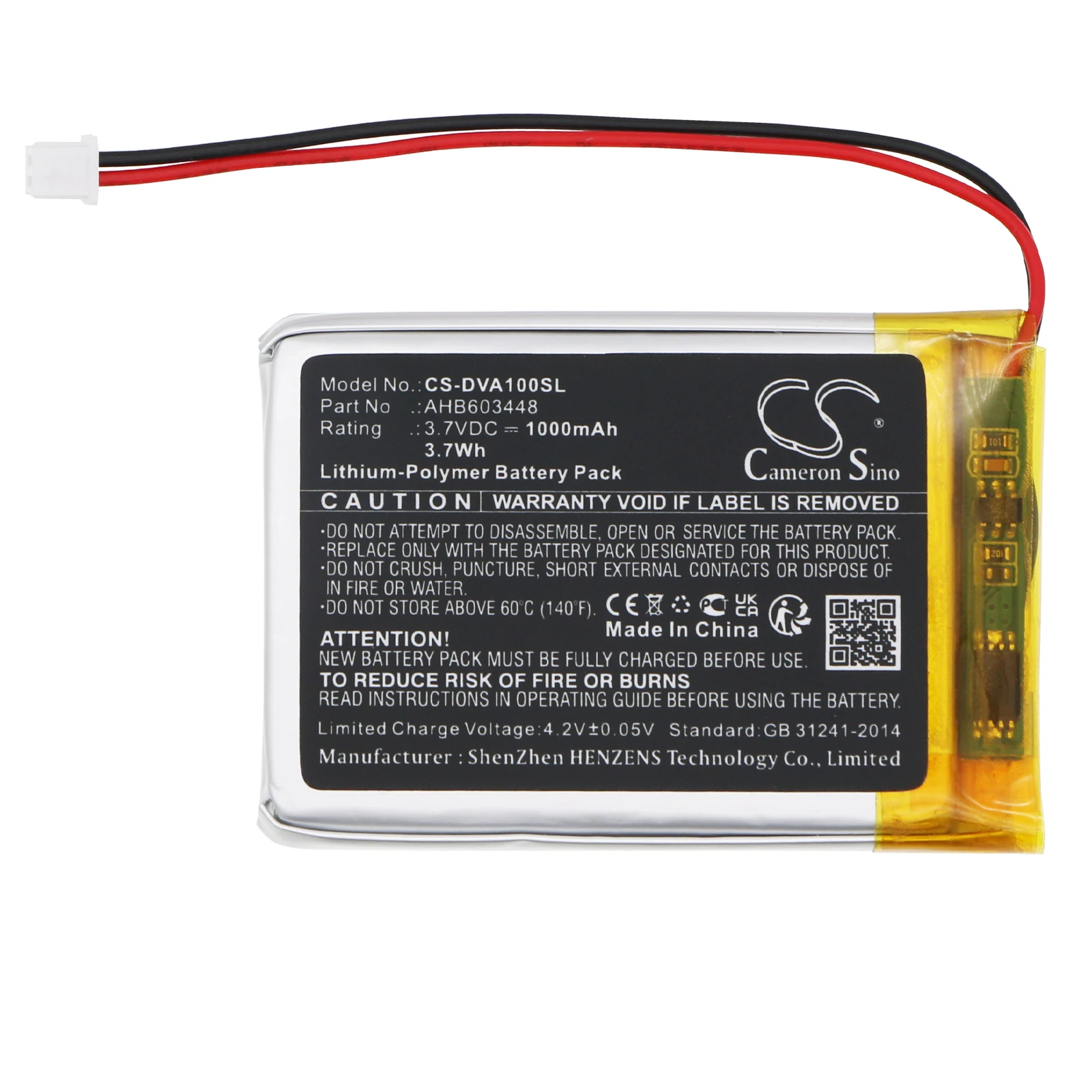 Cs交換用バッテリーfordivoom auralb、ahb603448、1000mah、3.7wh