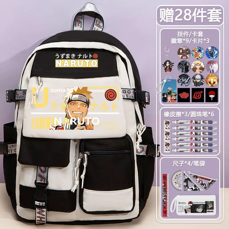 Naruto New Cartoon Student Schoolbag Large Capacity Casual and Lightweight Shoulder Pad Waterproof Stain Resistant Backpack