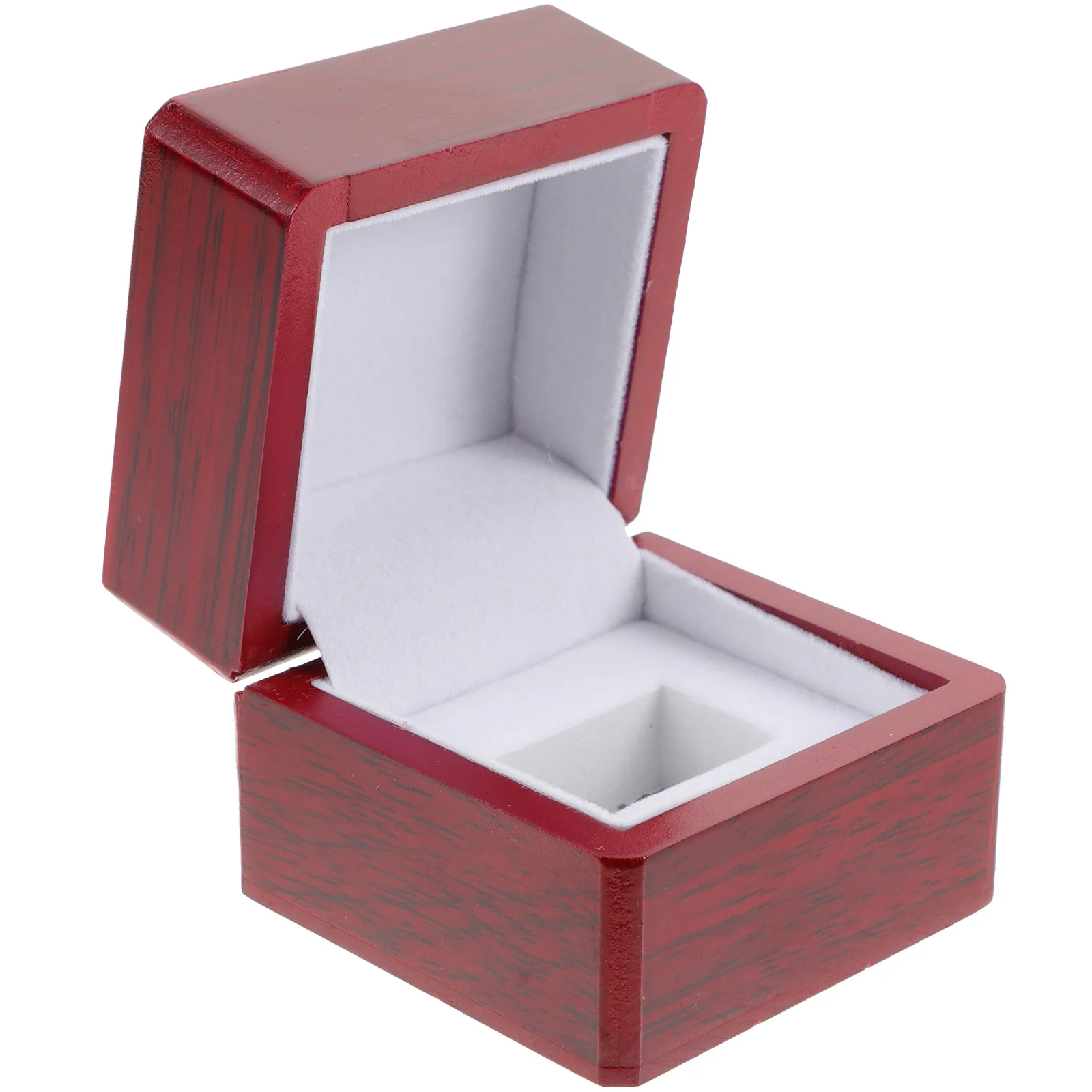 

Ring Box Wood Case Compact Lightweight Jewelry Storage Dustproof Display Holder Wedding Engagement Gift