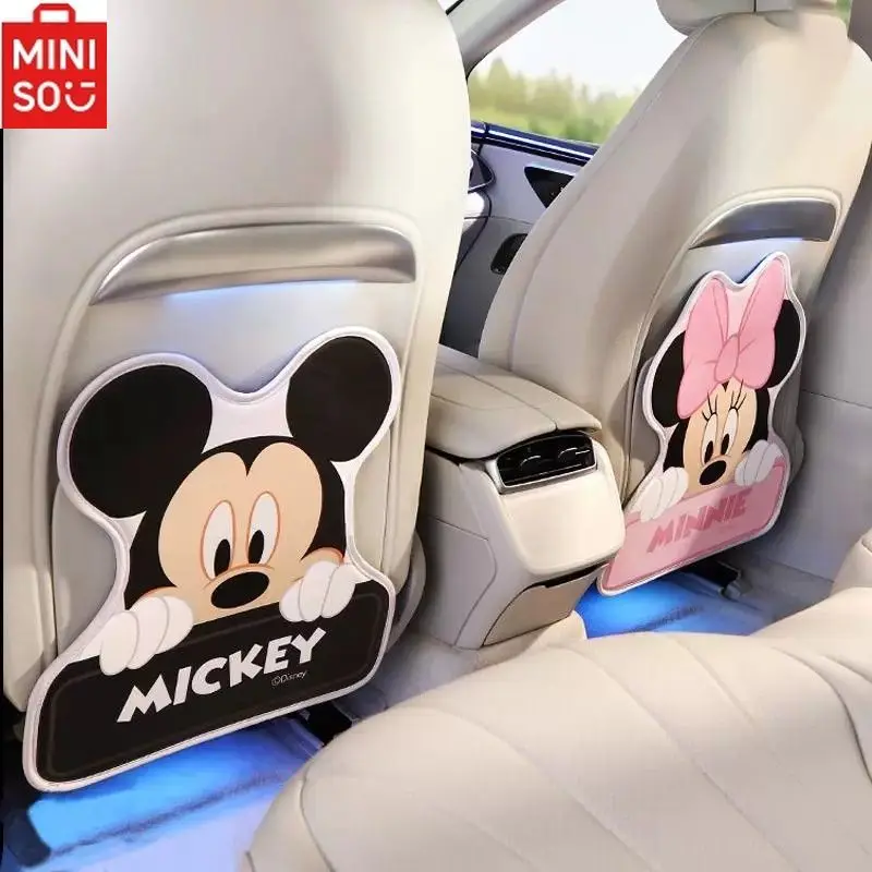 

MINISO Disney Mickey Minnie Car Seat Anti-kick Mat Cartoon Winnie The Pooh Anti-dirty Protective Mat Car Interior Decoration