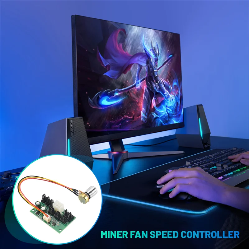 AU61-1Pcs Computer Fall Miner Lüfter Geschwindigkeit Controller 8-Kanal Lüfter Hub PWM High-Power Heftigen Lüfter Controller DC12V