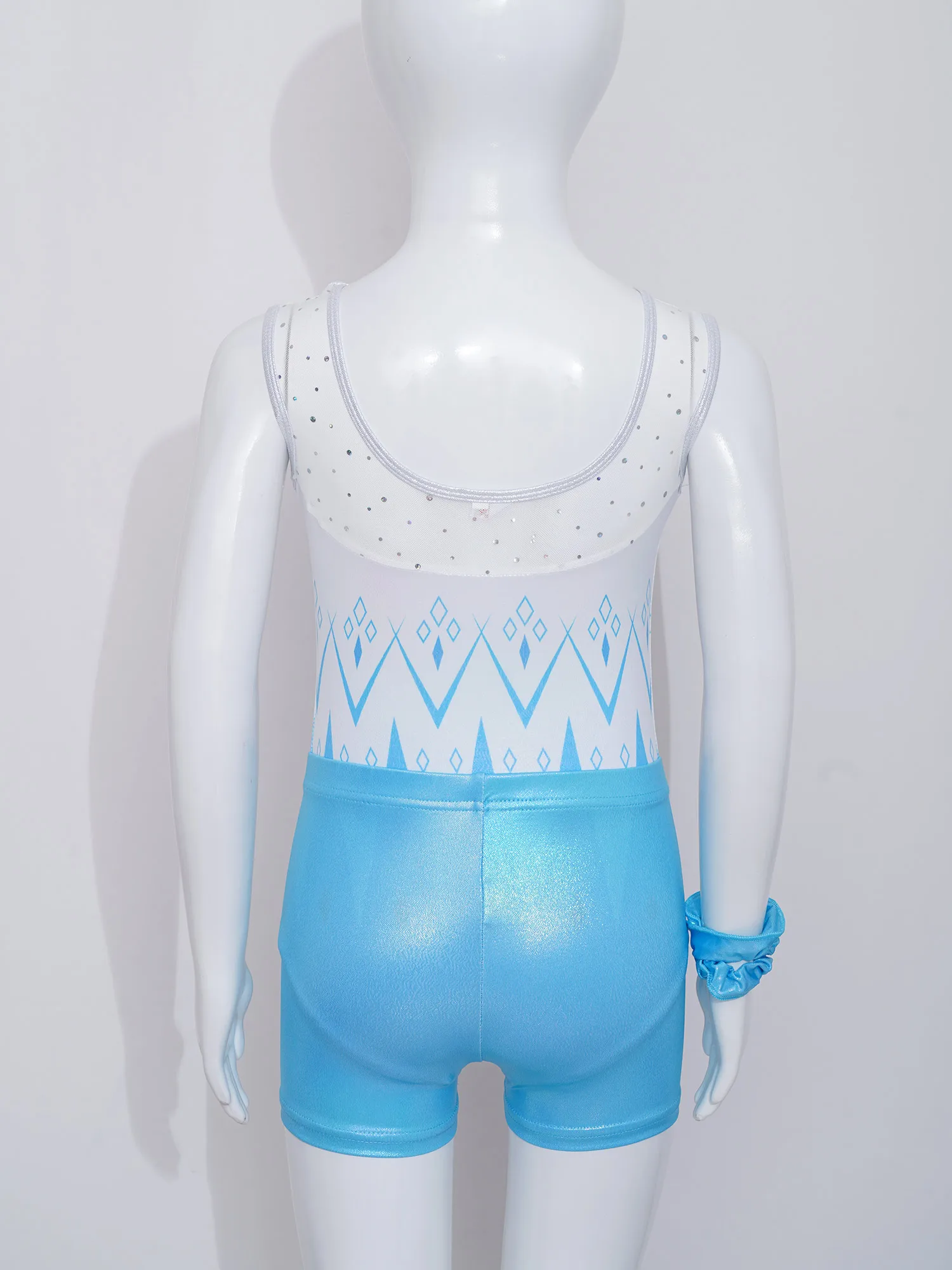 AqLeotards avec short et bandeau pour filles, tenue de danse de ballet, costume de batterie à paillettes en fibre, vêtements d'entraînement de ballerine