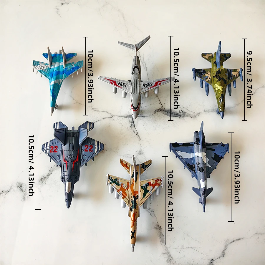 6 قطع من لعبة مجموعة الطائرة المقاتلة يمكن للأطفال على السواحل مجموعة عرض المنزل لتزيين هدية عيد ميلاد الأطفال #6
