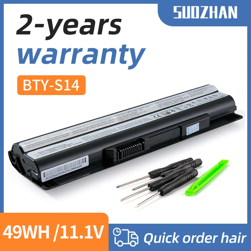 

SUOZHAN Genuine BTY-S14 Laptop battery for MSI BTY-S15 CR650 CX650 FR400 FR600 FR610 FR620 FR700 FX400 FX420 FX600 FX603 FX610