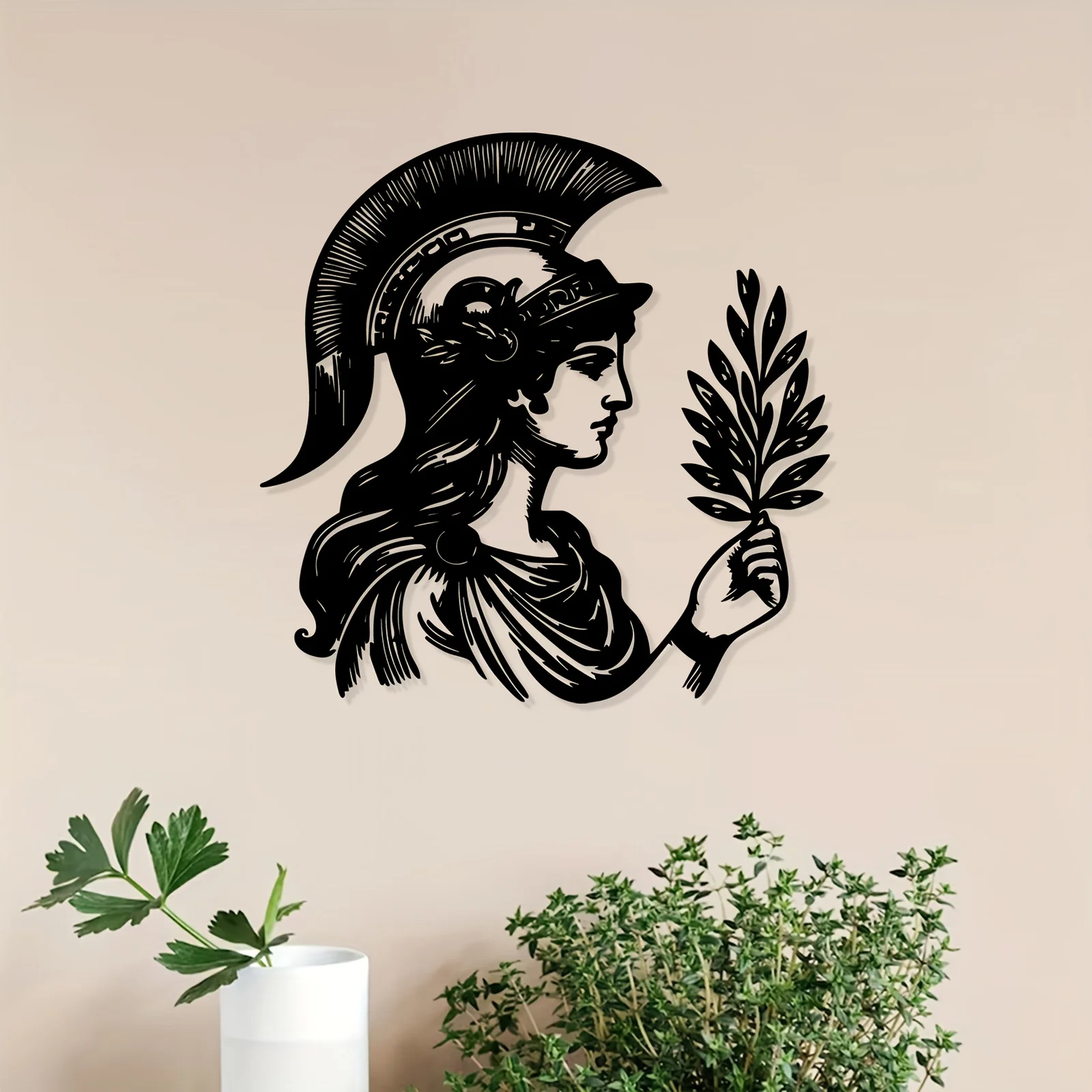 Brand Athena Metal Wall Art Rustproof Iron Statue Mural Decor Patio Garden Fence Mythology Enthusiasts