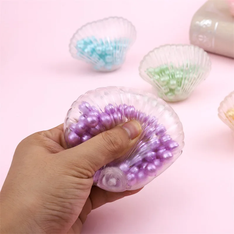 New Pearl Milk Tea Cup Squeeze Toy Cute Pearl Shell Voice-activated Pearls Ball Pinch Sensory Toys For Kids To Relieve Stress