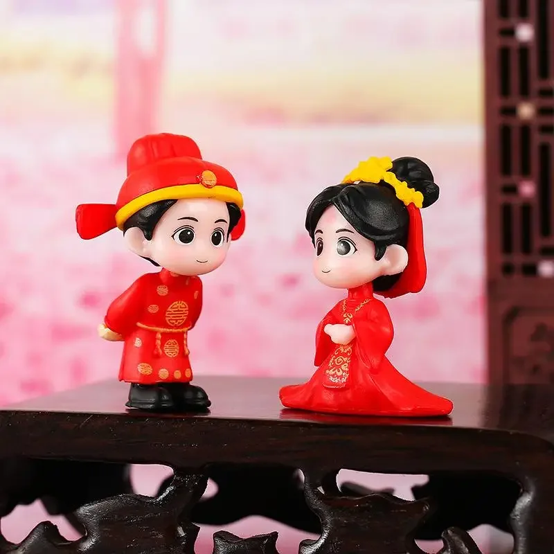 4 stks/set Poppenhuisminiaturen Koppels Beeldjes Micro Landschap DIY Mini Hars Ambachten Fairy Garden Mos Terrarium Home Decor