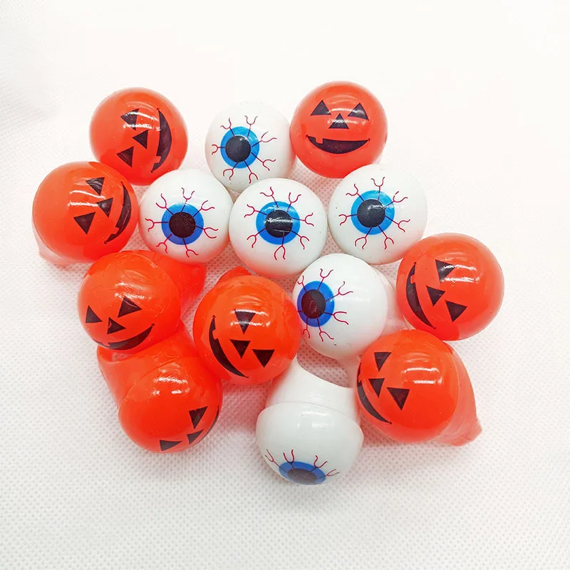 36pcs LED Light Up Jelly Eyeball Rings Flashing Pumpkin Finger Ring  Decoration Party Favors  Wedding Festival