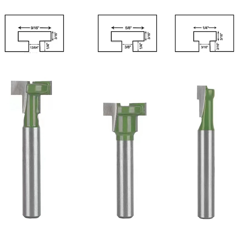 鍵穴ルータービットセット、シャンクビットセット、ブレード直径、1/4 "、5/16" 、3/8 "、9/16" 、1/2 "、5/8" 、6個