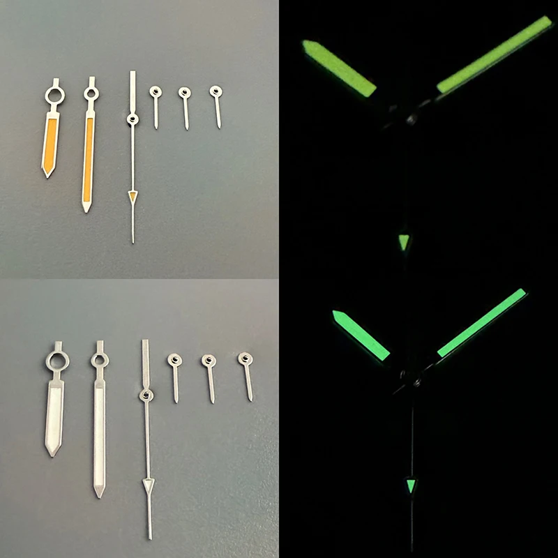 NOOKIDA VK63 Стрелка для часов Зеленый Светящийся/Белый Светящийся Аксессуары для часов для VK63 Механизм с 6 стрелками Зеленый Белый