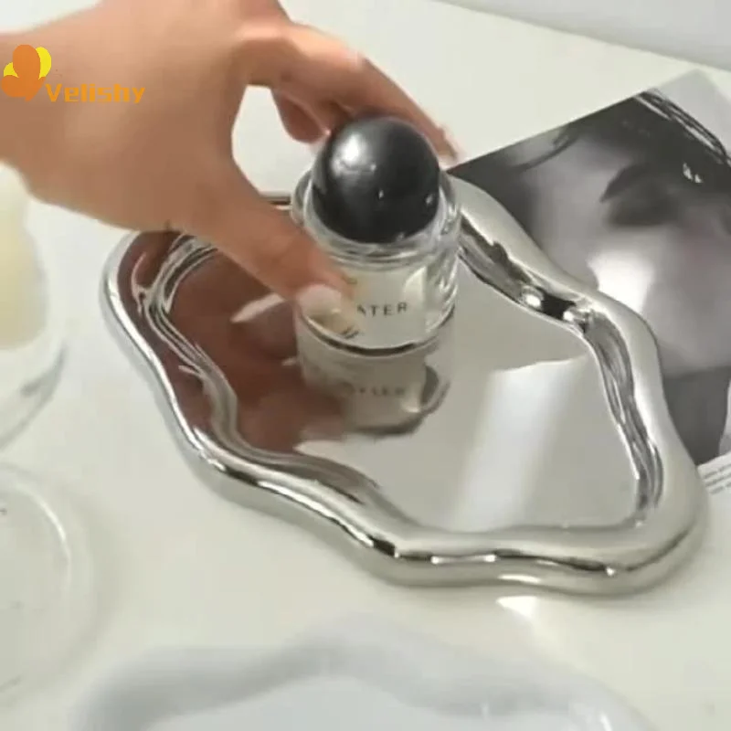 

Простой лоток для хранения ювелирных изделий, креативные формы облаков, гальванические ювелирные изделия, серьги, кольца, настольное блюдо для женщин