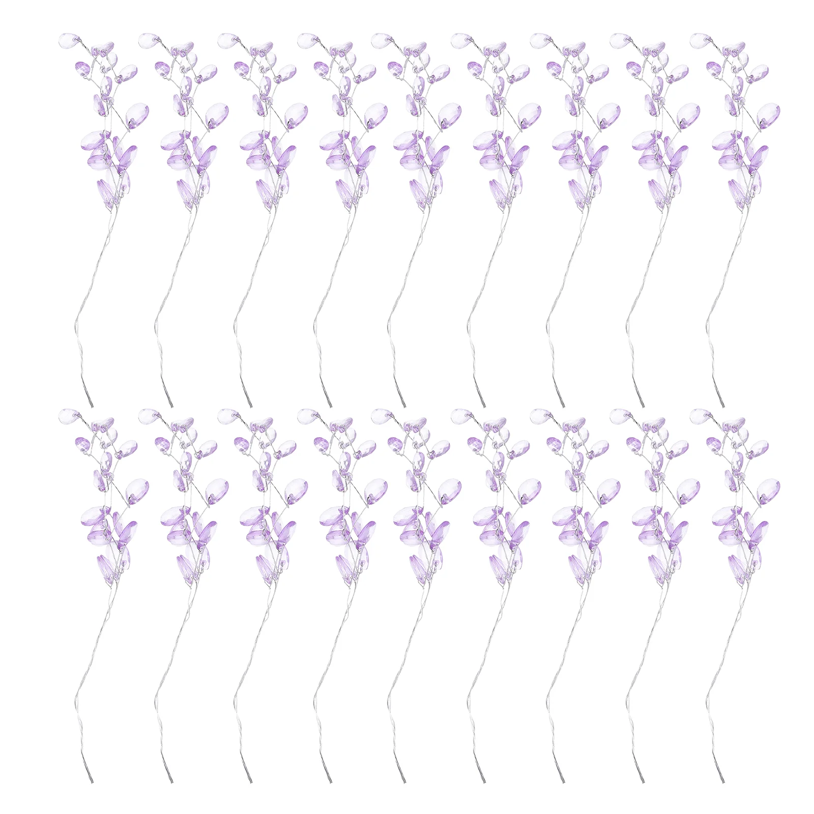 

50 Pcs Simulation Drop Flower Sticks Acrylic Bouquet Decoration Garland Crystal Decorative Drops Bride Hair