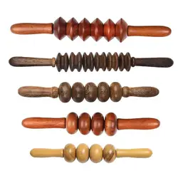 Wooden massage stick mahogany massage roller wenge push back with both hands wooden legs belly ball rolling back trumpet