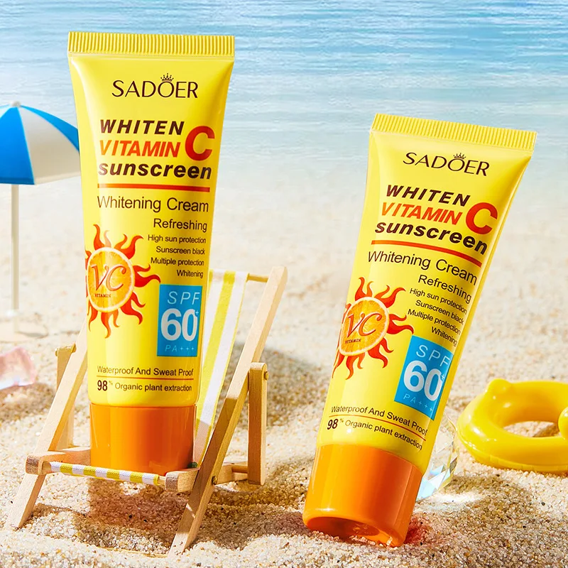 

Spf 60+ Vitamin C Sunscreen for Face Body Sun Block Creams Outdoor Sprot Solar Blocker Facial Sunscreen Solar Protector