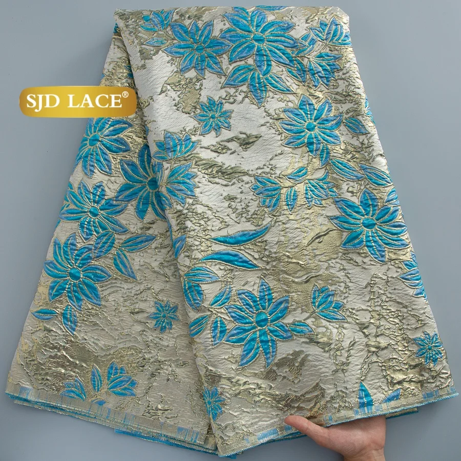 

SJD LACE French Nigerian Damask Brocade Lace Fabric African Jacquard 2026 New Gilded Lace for Women Wedding Party Dress Sew4842