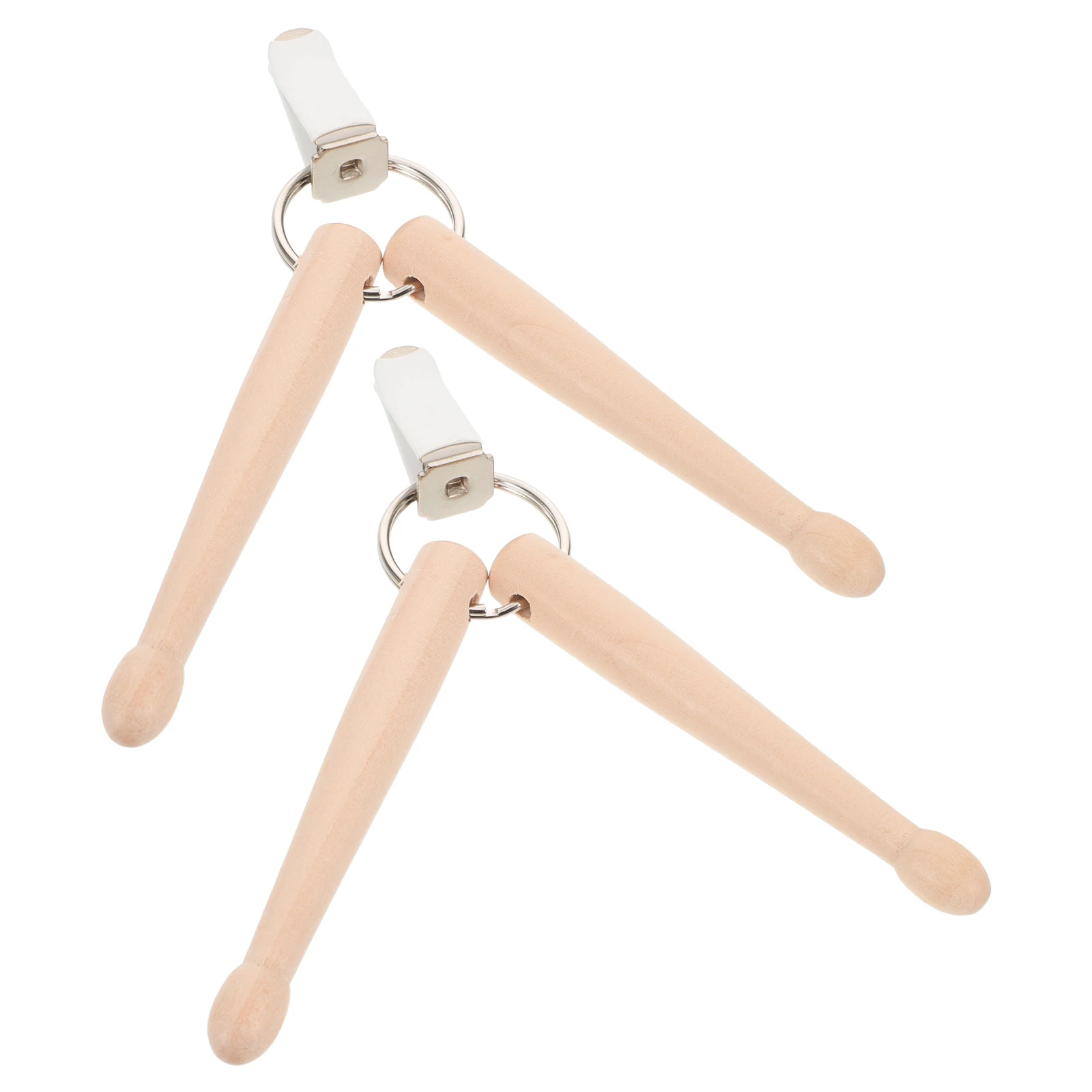 

2 Pcs Drum Stick Key Chain Double Drumstick Ring Drummer Mini Keychain Holder Buckle