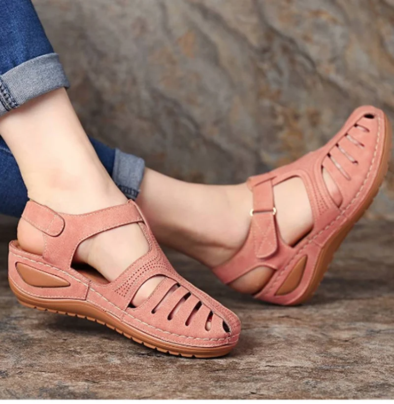 Damskie sandały styl boho letnie buty dla kobiet letnie klapki na obcasach Gladiator Sandalias Mujer eleganckie buty na koturnie