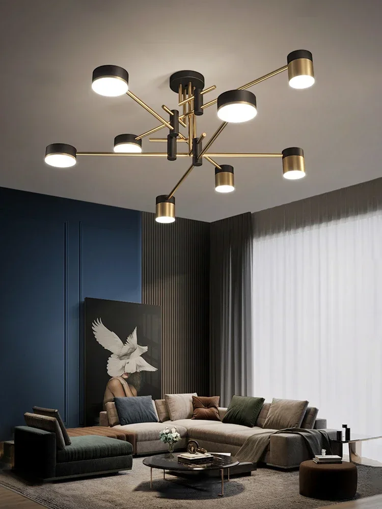 New Nordic Chandeliers Living Room Kitchen Dining Room Ceiling Pendant Lights 3 Color Dimmable Modern Bedroom Lights Decoration