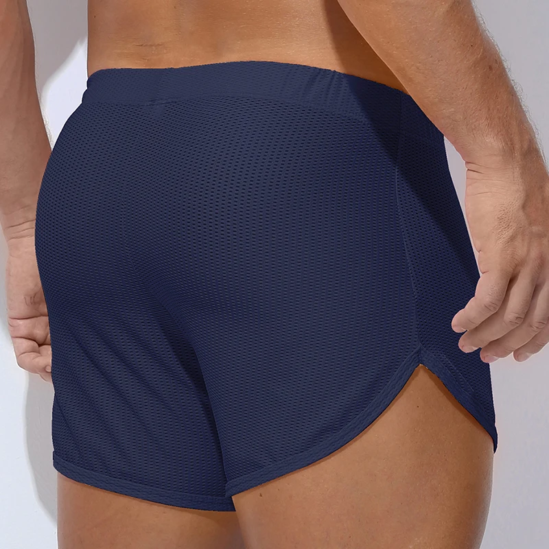 Men Mesh Loose Boxer Shorts Removable Pouch Breathable Summer Casual Lounge Underwear image 4