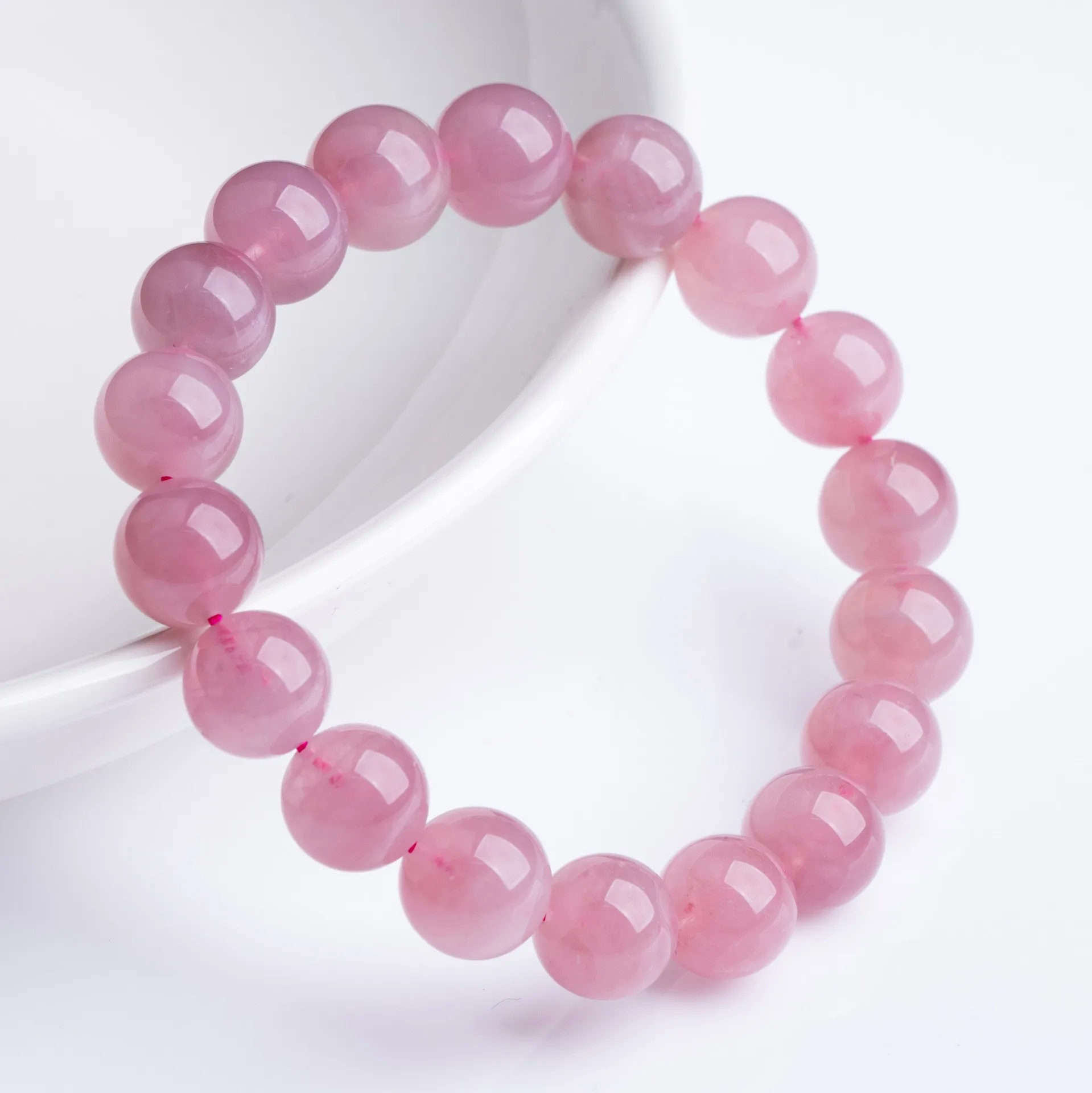 Beaded Bracelet Natural Rose Quartz Round Beads Unisex Employee Gift Ethnic/Chinese Style Fashion Element