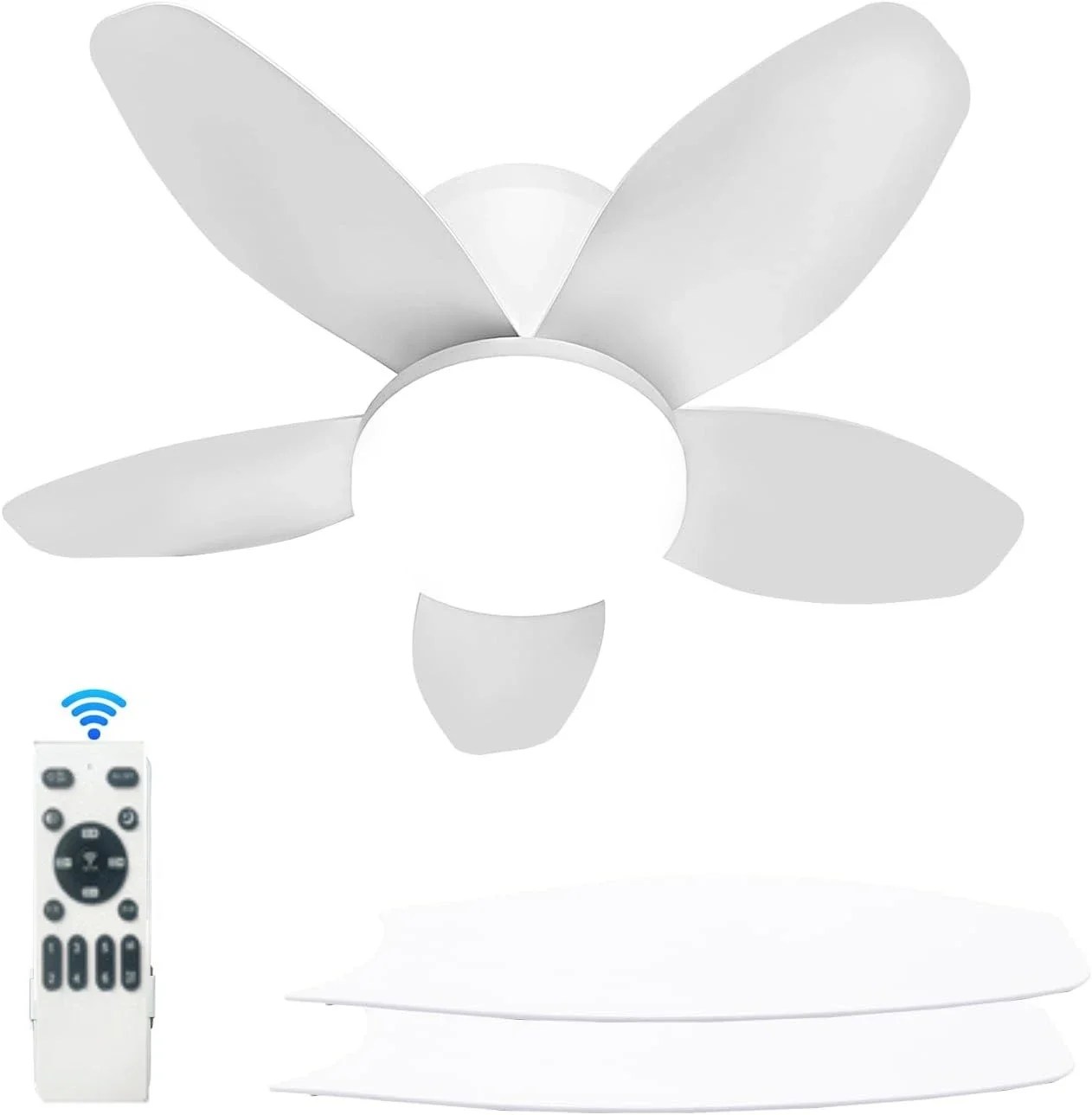 

Современный 5-лопастной потолочный вентилятор со светодиодной подсветкой и дистанционным управлением, регулируемое освещение + бесшумный вентилятор для гостиной, спальни, кухни