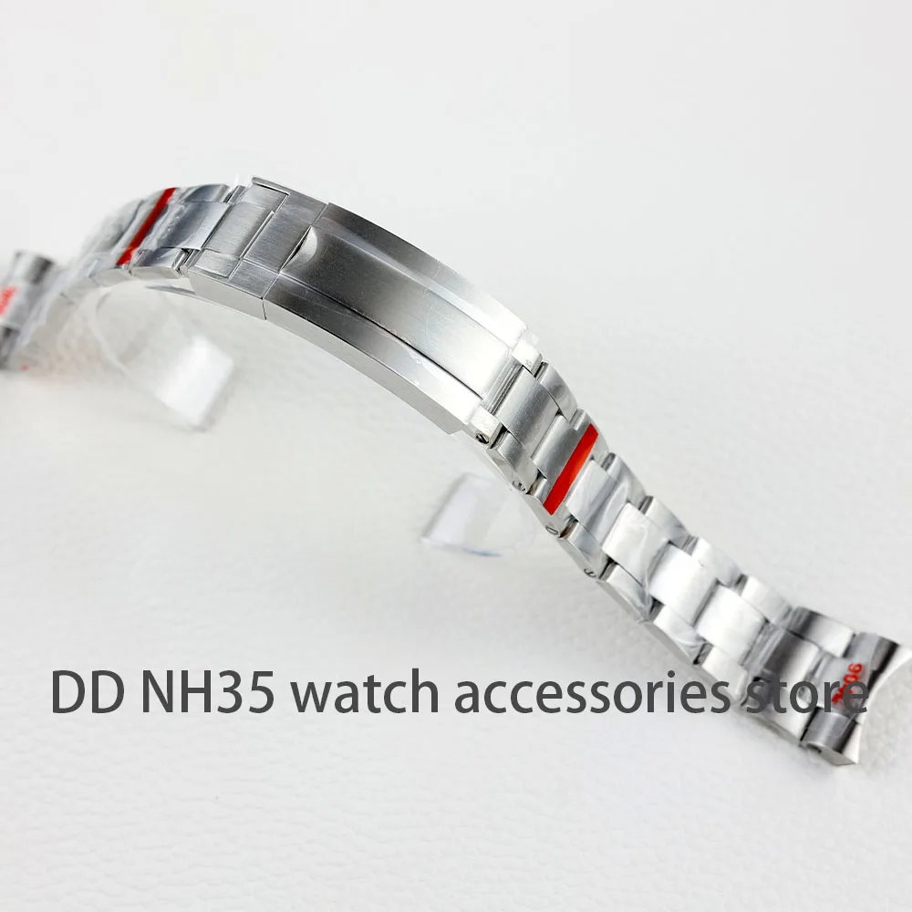 20mm Watch Band For Seiko NH35 Submariner Case Stainless Steel Watch Strap Glide Lock Buckle For Silver Oyster Jubilee Bracelet