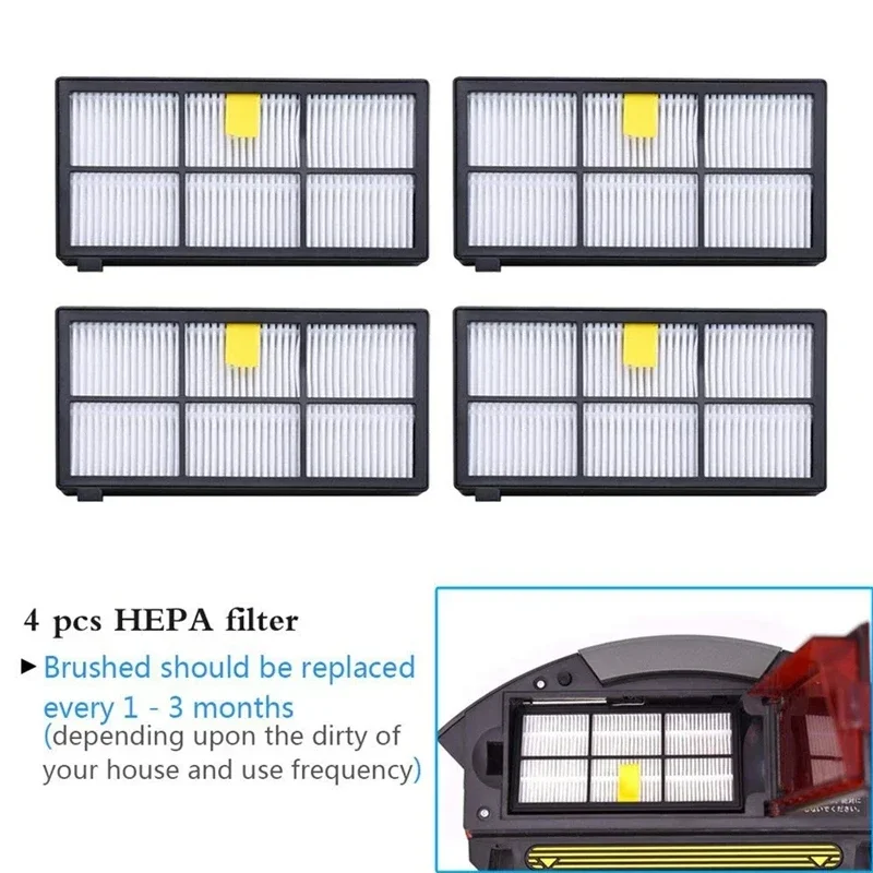 For iRobot Roomba Series 800 860 865 866 870 871 880 885 886 890 900 960 966 980 Parts Kit Main Side Brush Hepa Filter Dust Bag