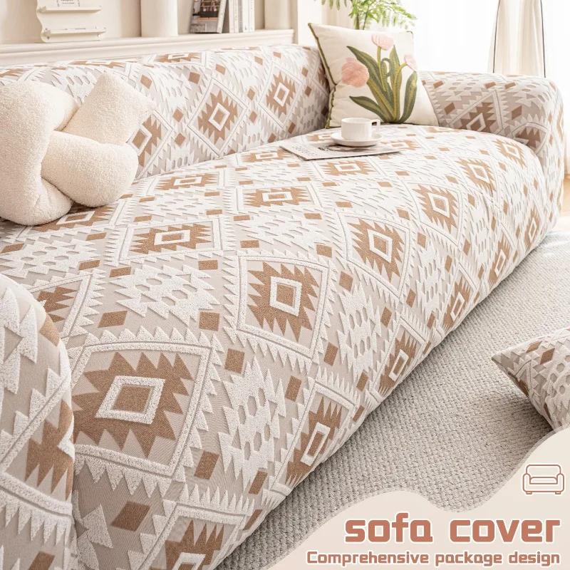 Elastic Jacquard Fabric Sofa Cover Stretch Couch Cover Sectional L Shape Sofa Slipcover Corner Case for Living Room 1/2/3/4 Seat