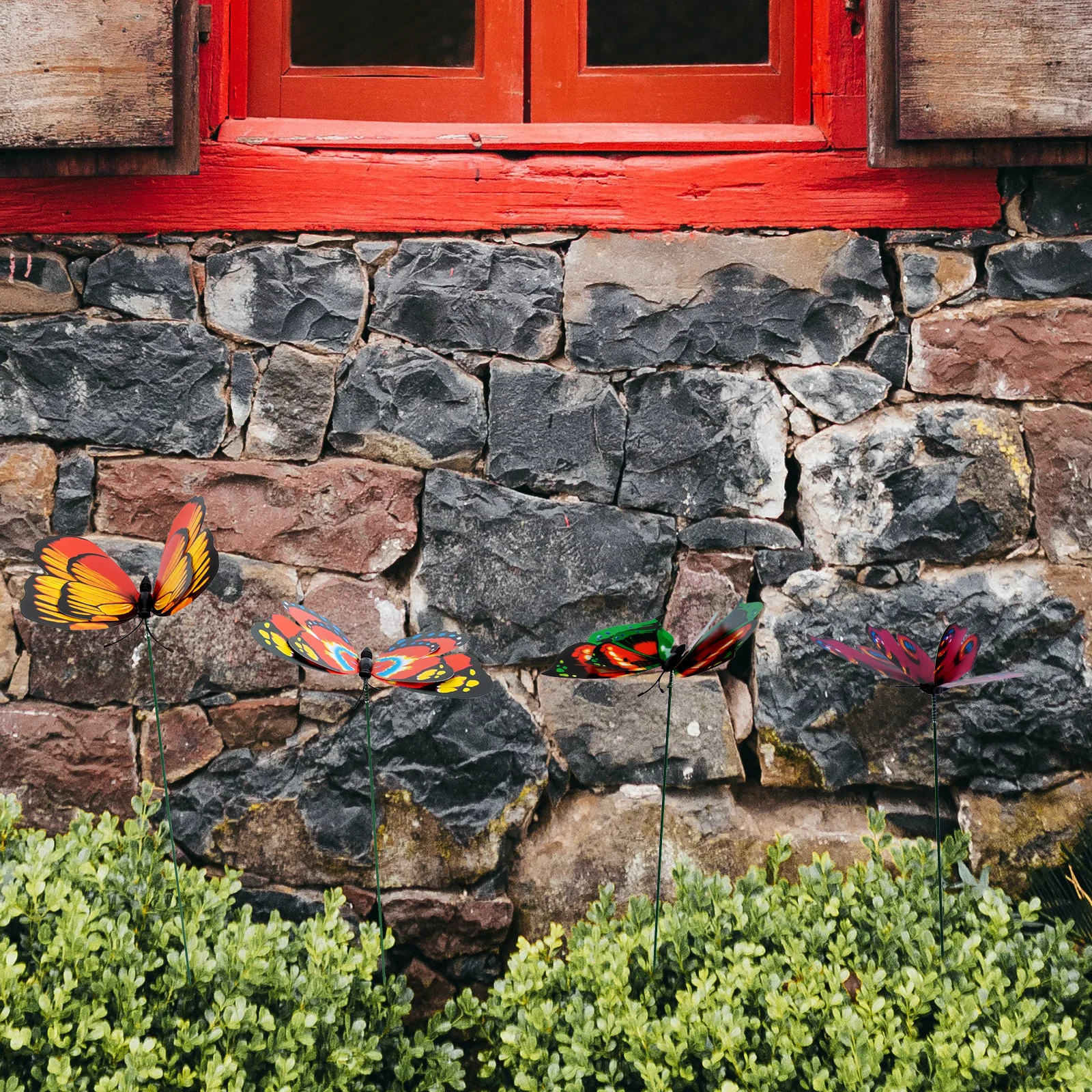 

50Pcs Decorative Simulation Butterflies Garden Stakes Rustic Garden Decor Outdoor Yard Accessories Butterflies Stakes