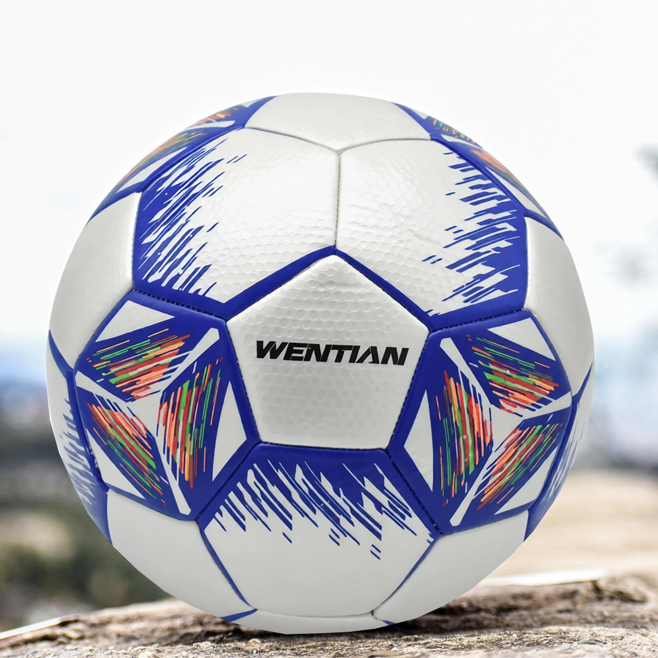 Size 5 Official Soccer Ball PU Leather Classic Design Wear-Resistant Outdoor Sports Football for Team Wear
