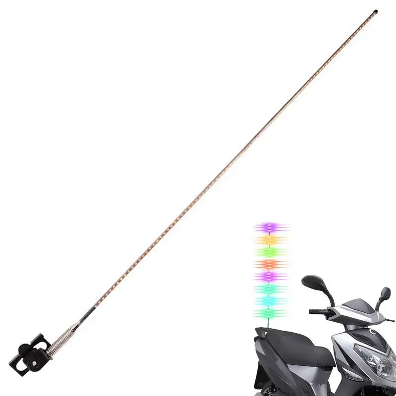 Whip Lights 12V/24V Colorful Car RGB Whip Lights 21.6-Inch LED Antenna Lights Lighted Antenna Whips Brake Dancing Light For UTV