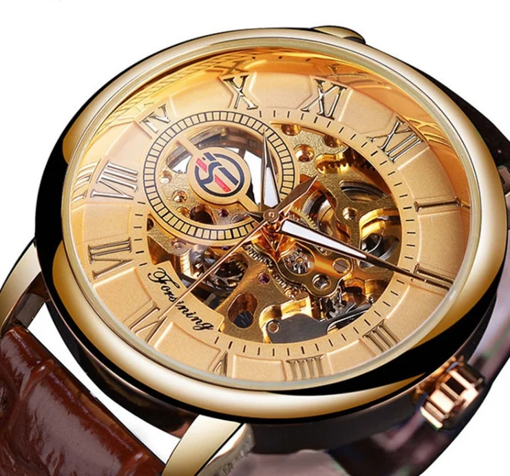 Fully Automatic Movement Mechanical Watch for Men 2024 New Business Casual Breathable Leather Band Sport Watches