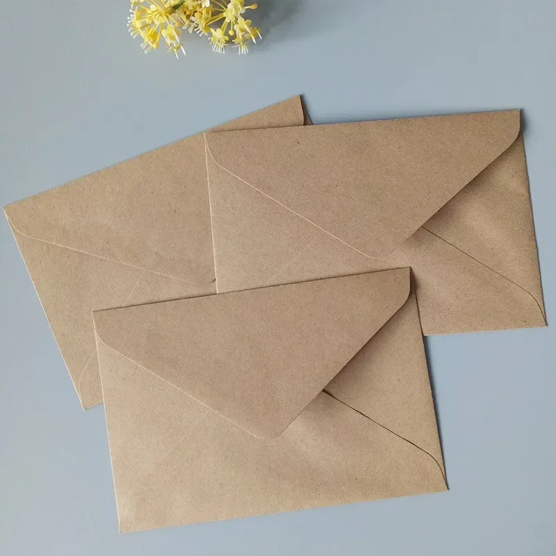 10/30/50pcs 10.5x7cm Simple Retro Kraft Paper Small Envelope C6 Envelope Creative Kraft Paper Greeting Card Packaging Envelope