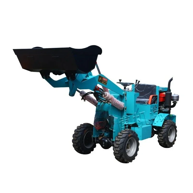 NEWDiesel four-wheel drive small forklift loader household bulldozer engineering breeding small forklift electric loader constru