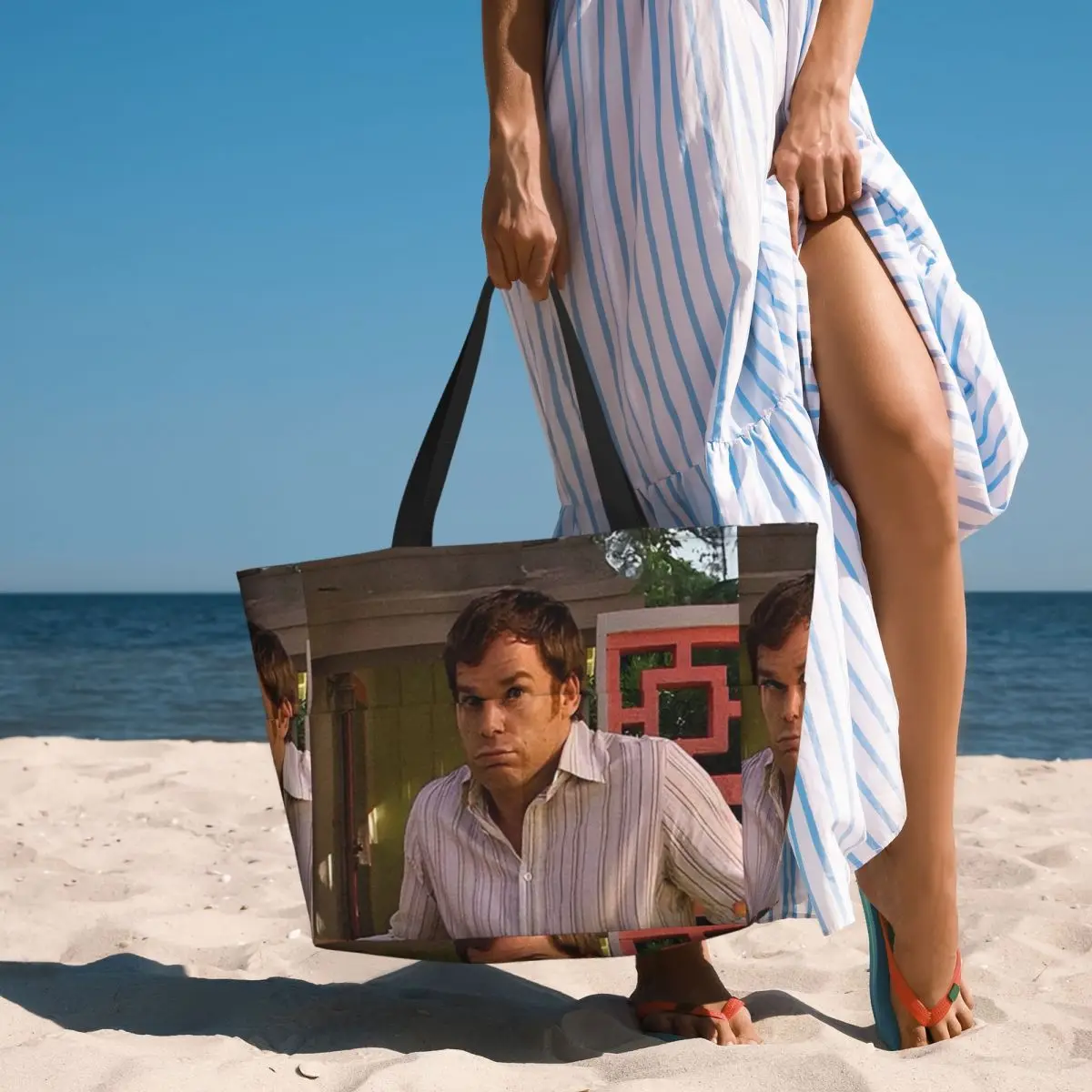 

Movie Dexter Morgan Beach Tote Bag Sport Gym Yoga Duffle Large Tote Bag Women Travel Bag Fitness bag